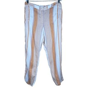 Chico’s Women’s Linen Blend Striped Lightweight Pants Chico’s 2 = US L/1…